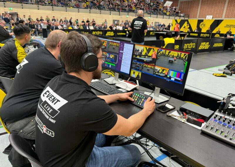 Event Live TV Produktion Dortmund GmbH überträgt erneut für Borussia Dortmund (BVB) – auch in der Tischtennis-Bundesliga-Saison 2025/26